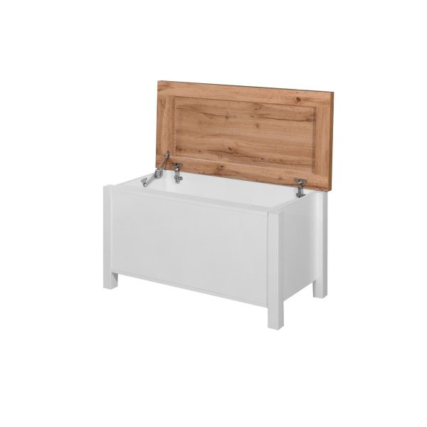 Astbury Blanket Box in White and Oak - Image 3