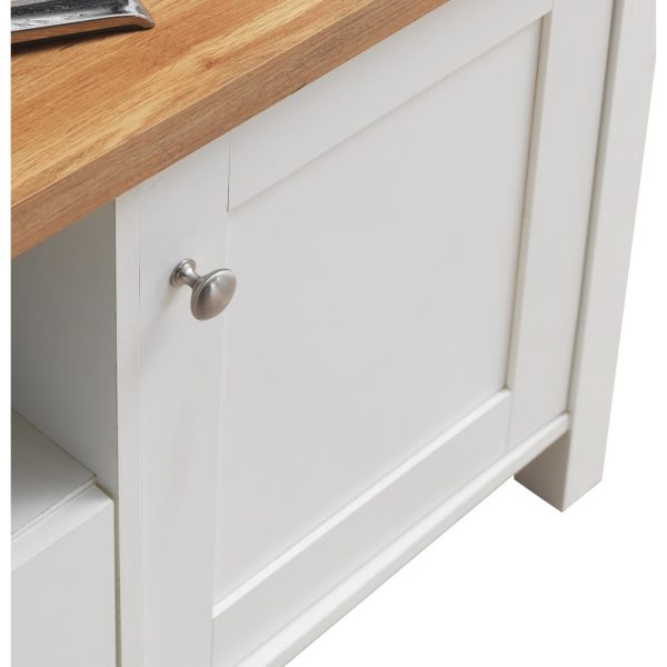 Astbury TV Cabinet with 2 Doors 1 Drawer in White and Oak - Image 6