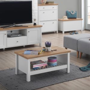 Astbury Coffee Table in White and Oak