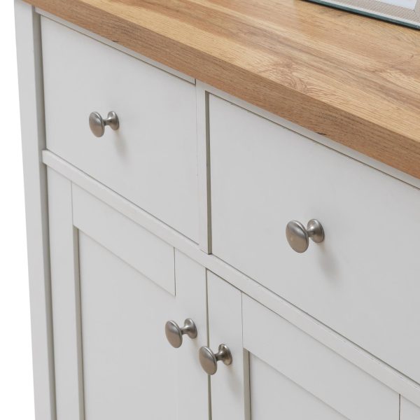 Astbury Compact Sideboard 2 Doors 2 Drawers in White and Oak - Image 8