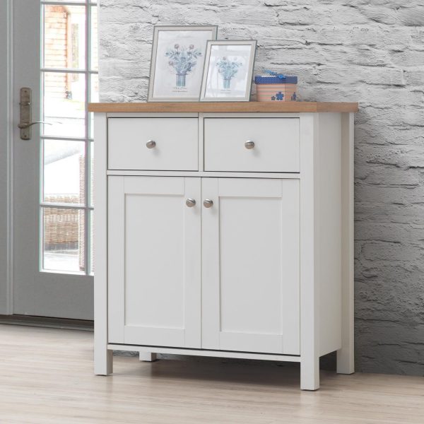 Astbury Compact Sideboard 2 Doors 2 Drawers in White and Oak