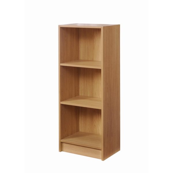 Essentials Medium Narrow Bookcase in Yellow Oak - Image 3