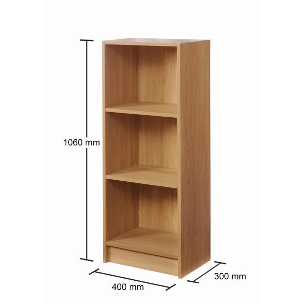 Essentials Medium Narrow Bookcase in Yellow Oak - Image 4