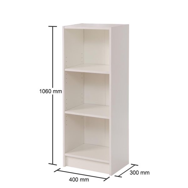 Essentials Medium Narrow Bookcase in White - Image 4