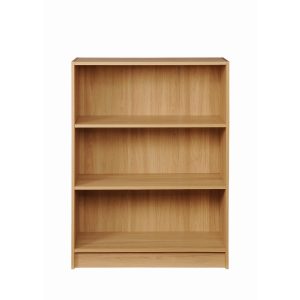 Essentials Low Wide Bookcase in Yellow Oak