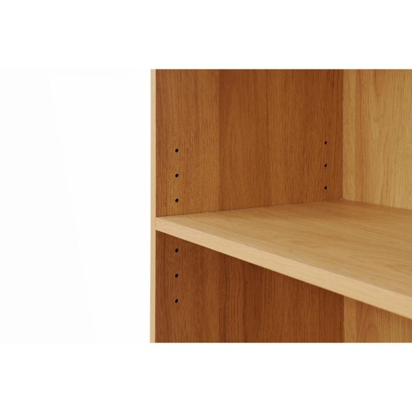 Essentials Low Wide Bookcase in Yellow Oak - Image 2