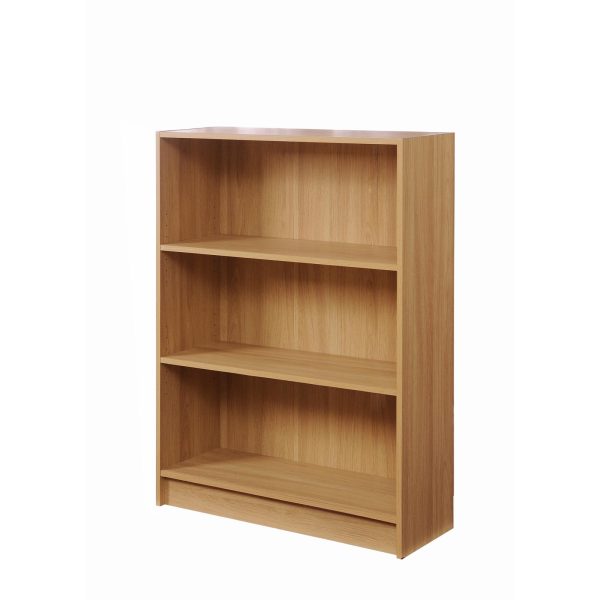 Essentials Low Wide Bookcase in Yellow Oak - Image 3