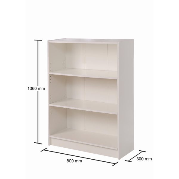 Essentials Low Wide Bookcase in White - Image 4