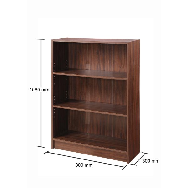 Essentials Low Wide Bookcase in Walnut - Image 4