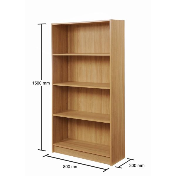 Essentials Tall Bookcase in Yellow Oak - Image 4