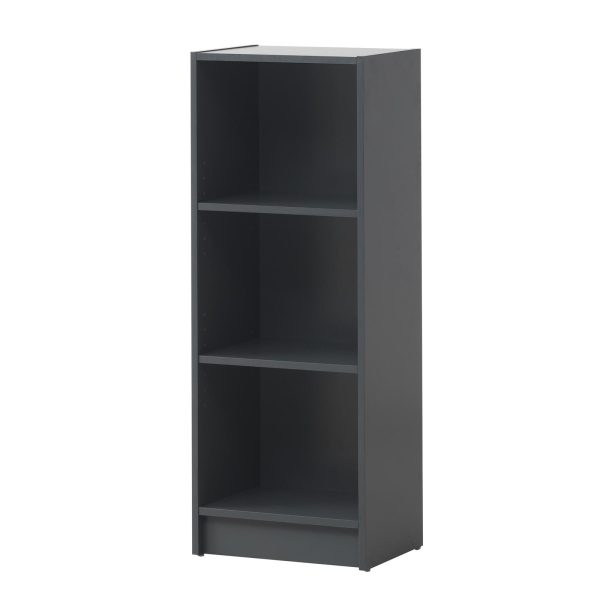 Essentials Medium Narrow Bookcase in Dark Grey - Image 2