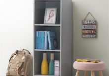 Essentials Medium Narrow Bookcase in Grey