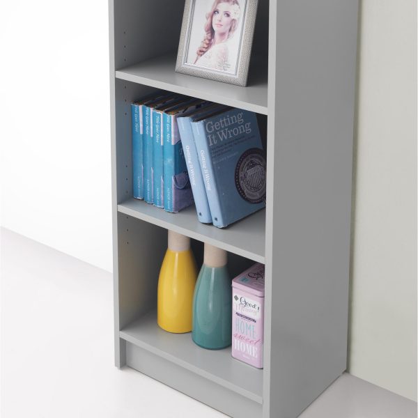 Essentials Medium Narrow Bookcase in Grey - Image 4