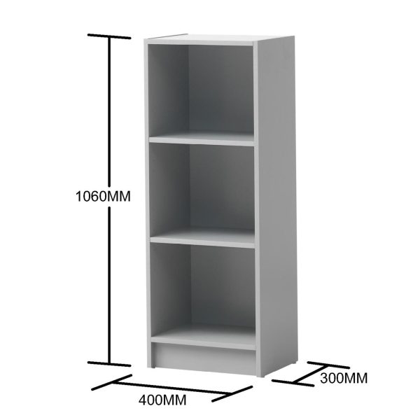 Essentials Medium Narrow Bookcase in Grey - Image 5