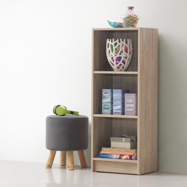 Essentials Medium Narrow Bookcase in Oak