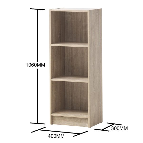 Essentials Medium Narrow Bookcase in Oak - Image 5