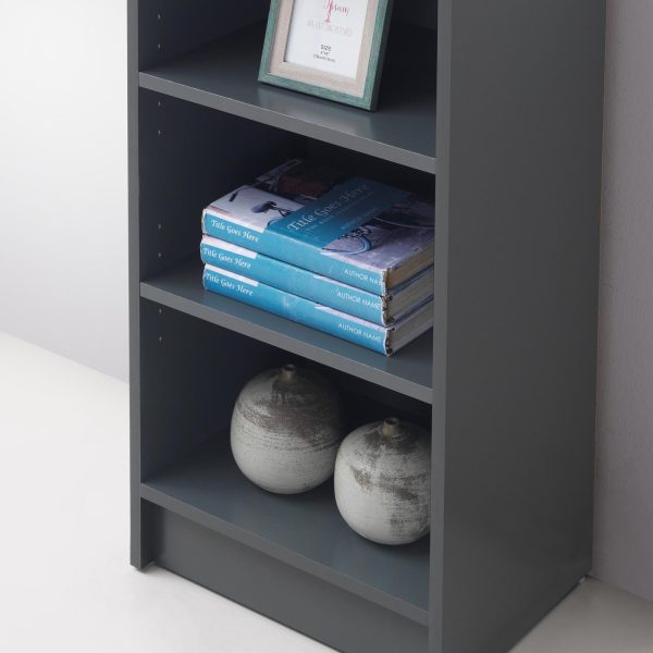 Essentials Small Narrow Bookcase in Dark Grey - Image 4