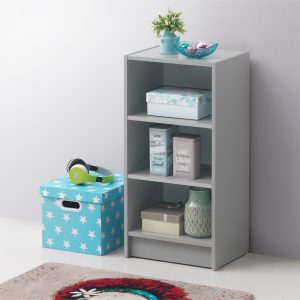 Essentials Small Narrow Bookcase in Grey