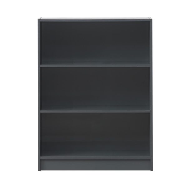 Essentials Low Wide Bookcase in Dark Grey - Image 2