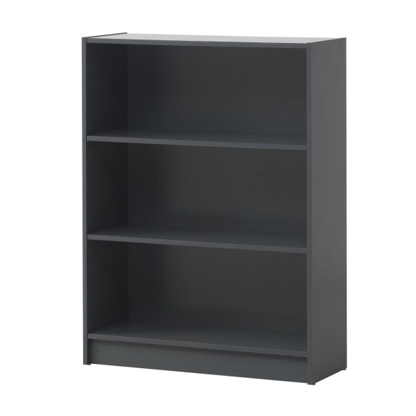 Essentials Low Wide Bookcase in Dark Grey - Image 3