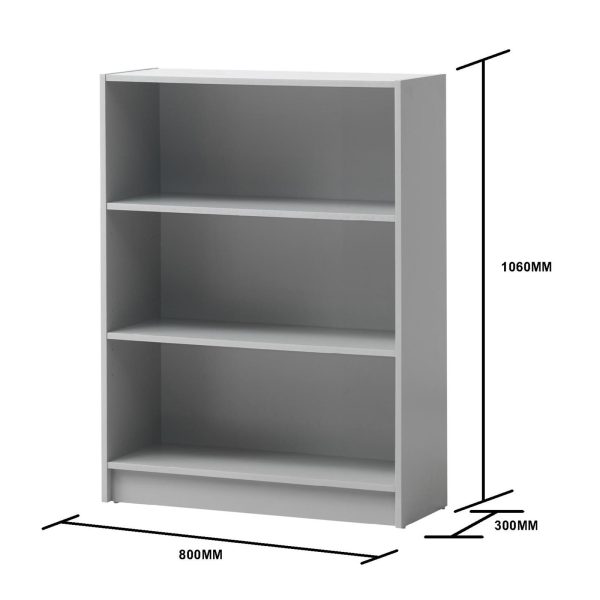 Essentials Low Wide Bookcase in Grey - Image 5