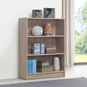 Essentials Low Wide Bookcase in Oak