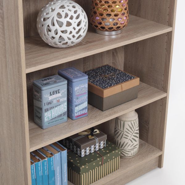 Essentials Low Wide Bookcase in Oak - Image 2