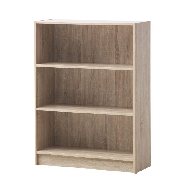 Essentials Low Wide Bookcase in Oak - Image 5