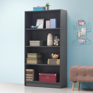 Essentials Tall Bookcase in Dark Grey