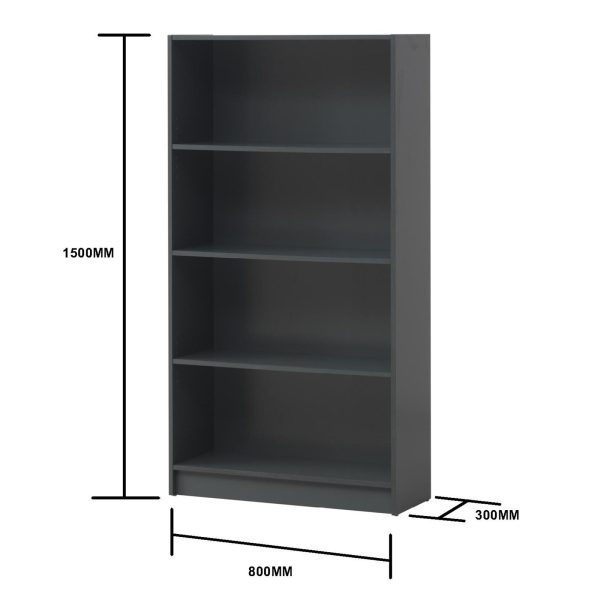 Essentials Tall Bookcase in Dark Grey - Image 5