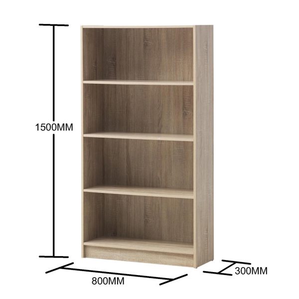 Essentials Tall Bookcase in Oak - Image 4