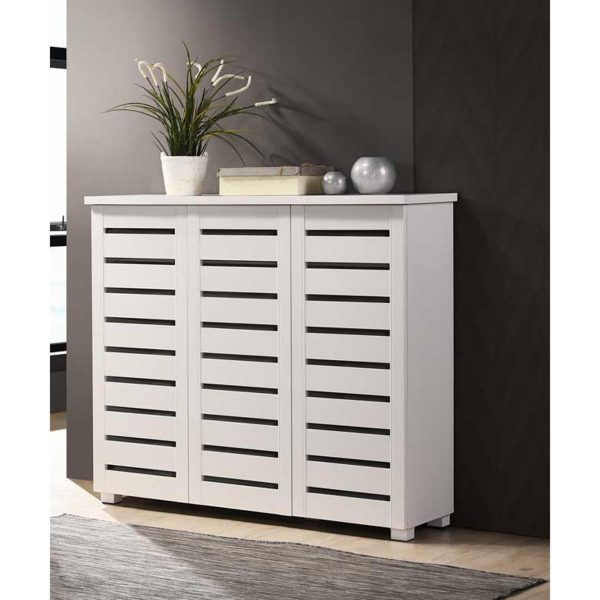 Essentials 3 Door shoe cabinet in White