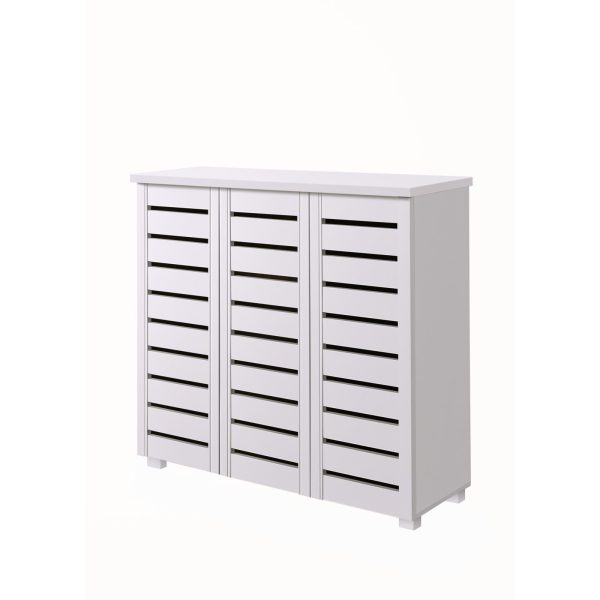 Essentials 3 Door shoe cabinet in White - Image 4