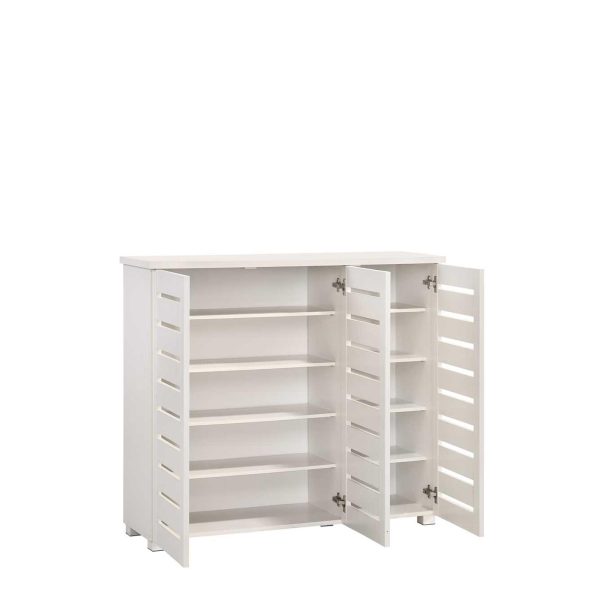 Essentials 3 Door shoe cabinet in White - Image 5