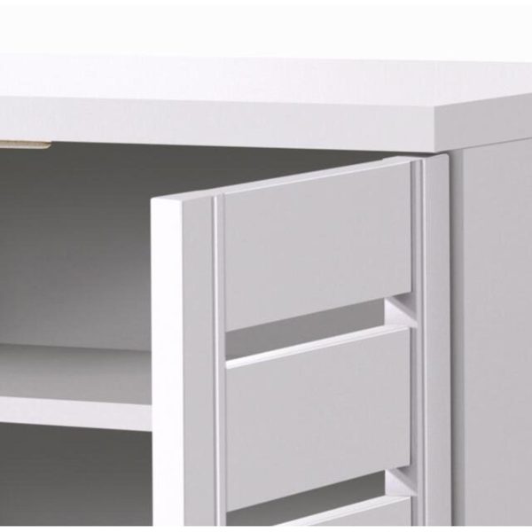 Essentials 3 Door shoe cabinet in White - Image 6