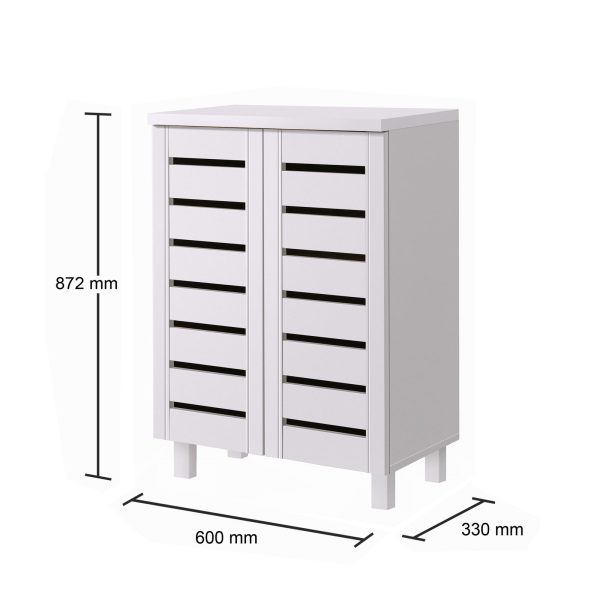 Essentials 2 Door Shoe Cabinet in White