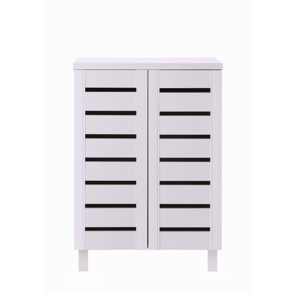 Essentials 2 Door Shoe Cabinet in White - Image 2