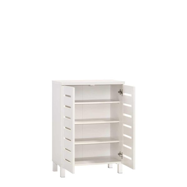 Essentials 2 Door Shoe Cabinet in White - Image 3