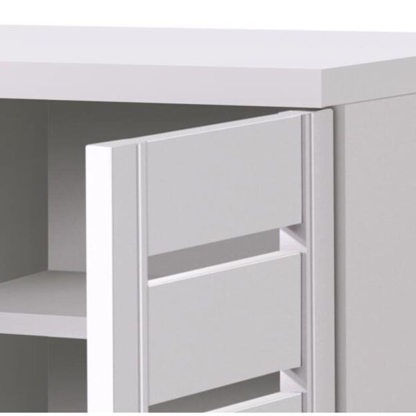 Essentials 2 Door Shoe Cabinet in White - Image 4