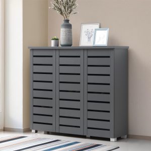 Essentials 3 Door shoe cabinet in Dark Grey