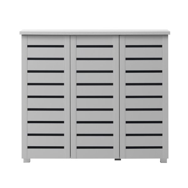 Essentials 3 Door shoe cabinet in Grey - Image 2