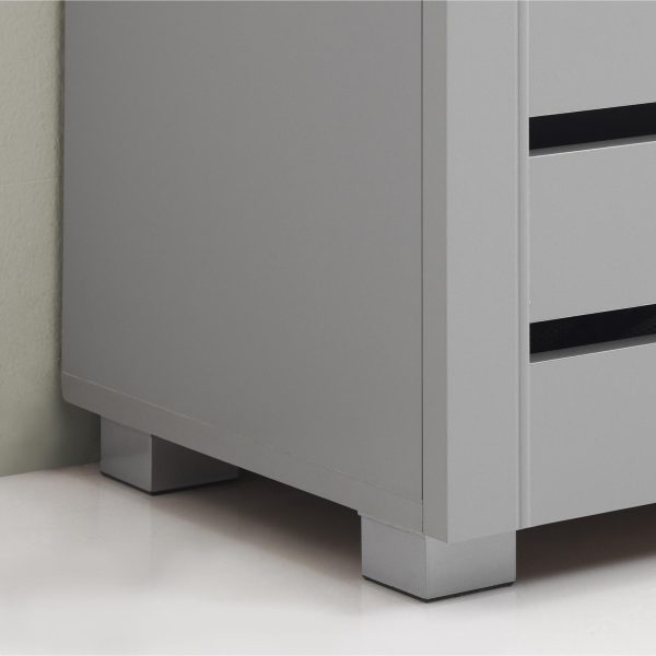 Essentials 3 Door shoe cabinet in Grey - Image 4