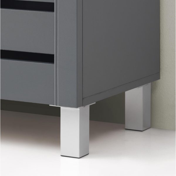 Essentials 2 Door Shoe Cabinet in Dark Grey - Image 4