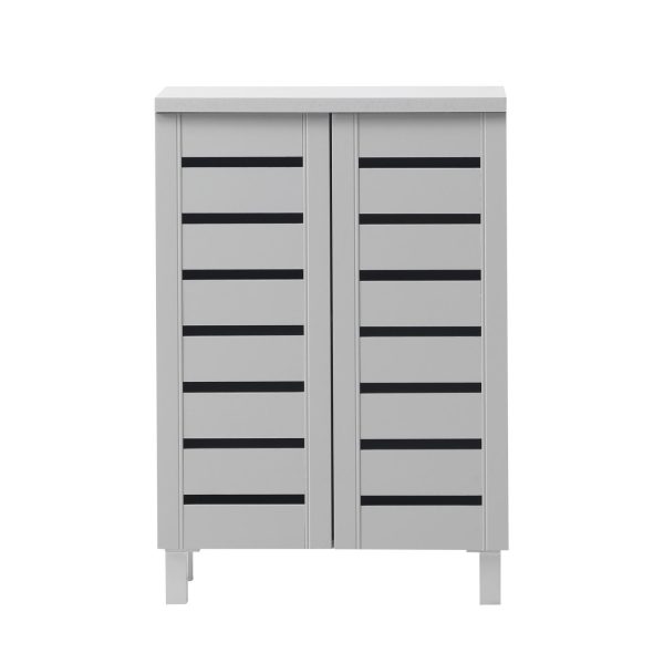 Essentials 2 Door Shoe Cabinet in Grey - Image 3