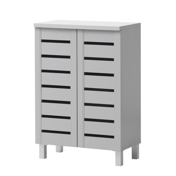 Essentials 2 Door Shoe Cabinet in Grey - Image 2