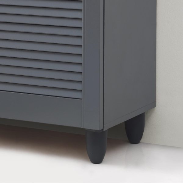 Essentials 2 Door Shoe Cabinet in Dark Grey - Image 5