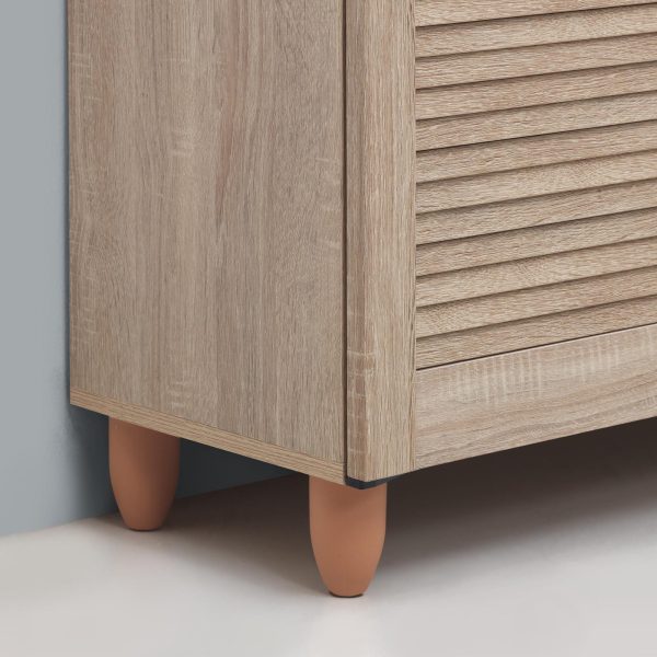 Essentials 2 Door Shoe Cabinet in Oak - Image 3