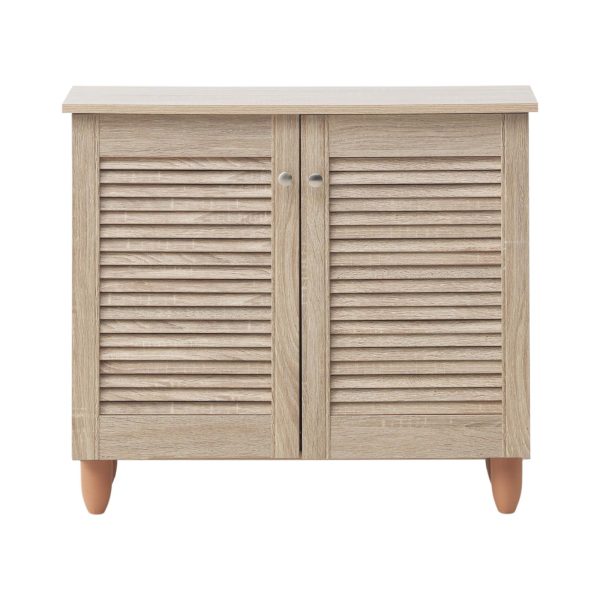 Essentials 2 Door Shoe Cabinet in Oak - Image 4