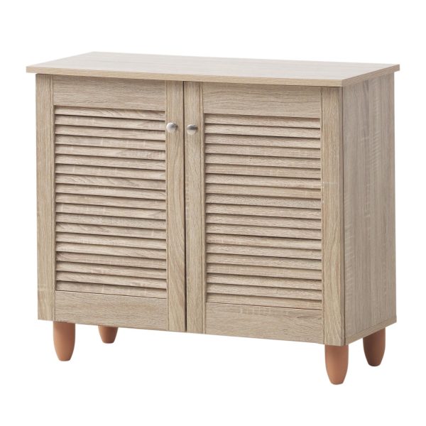 Essentials 2 Door Shoe Cabinet in Oak - Image 5