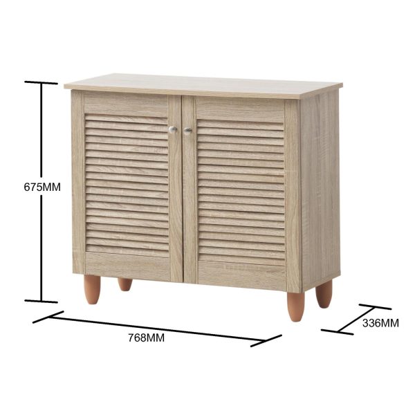 Essentials 2 Door Shoe Cabinet in Oak - Image 6